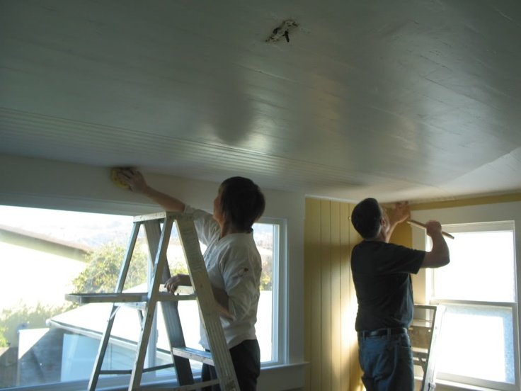 Ceiling Wallpaper Installation