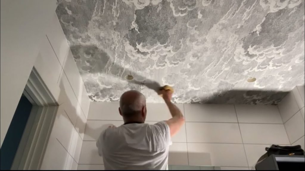 Ceiling Wallpaper Installation